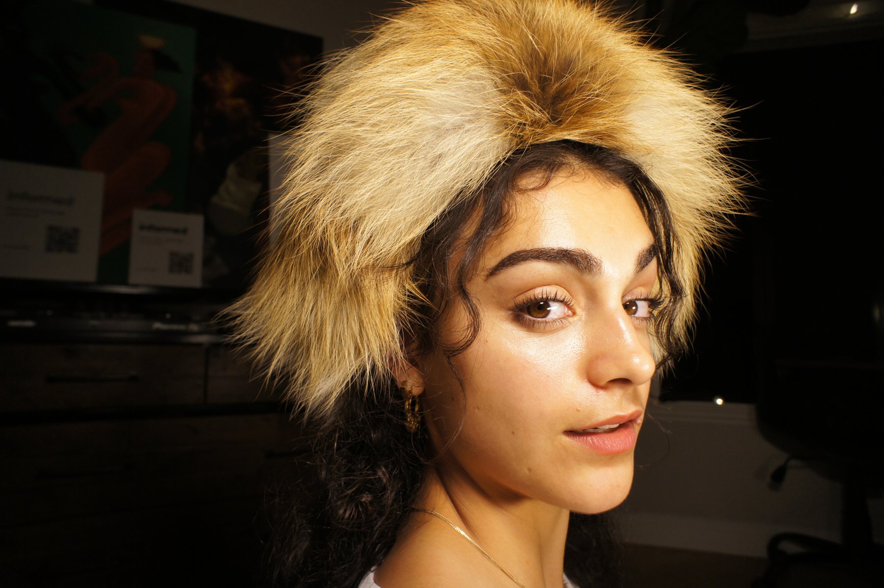Heritage hat, black leather detail