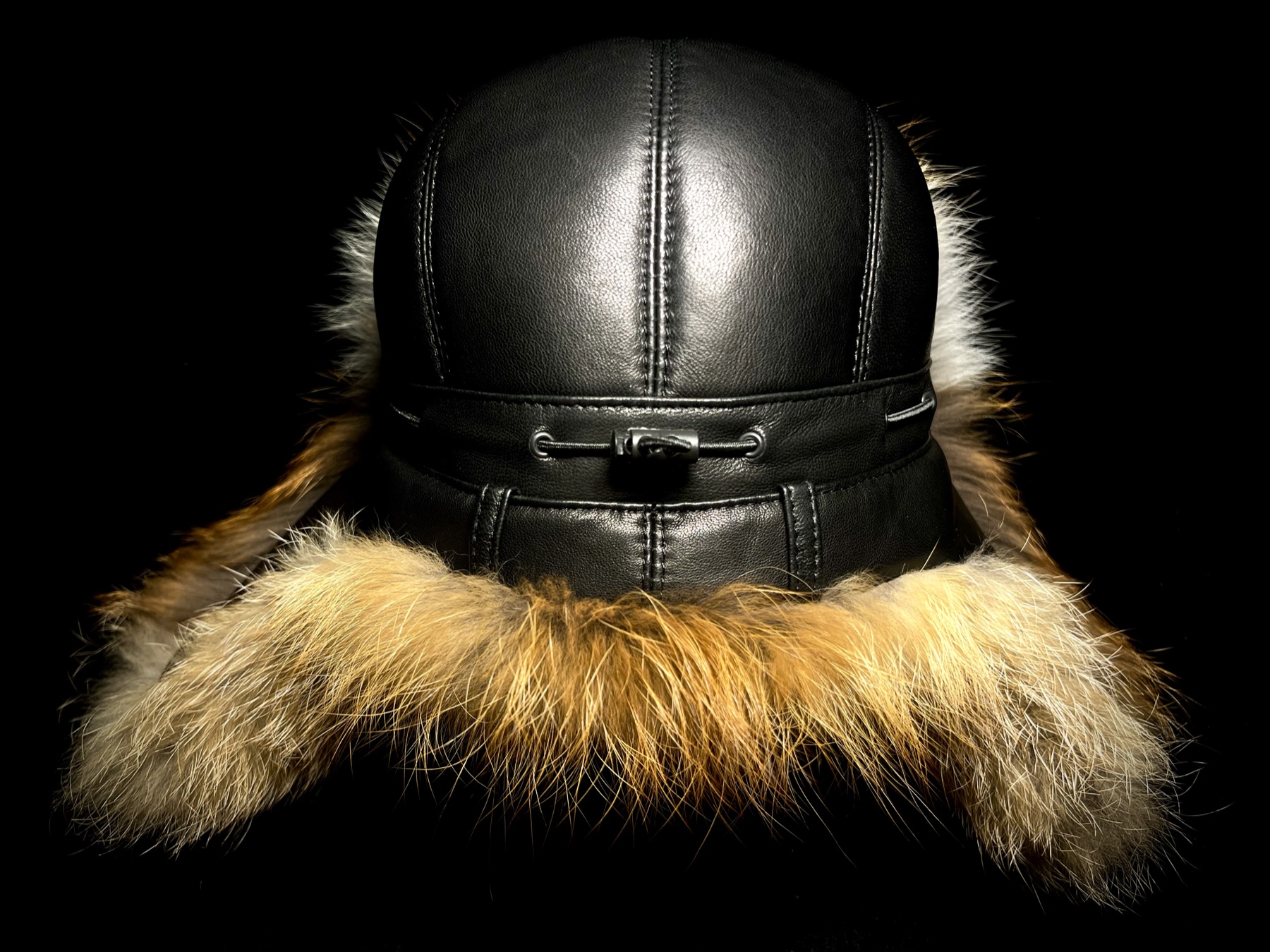 Heritage Collection hat, red fox on black leather, product detail